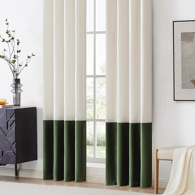 BULBUL Luxury Ivory Green Curtains 102 inches - Image 4