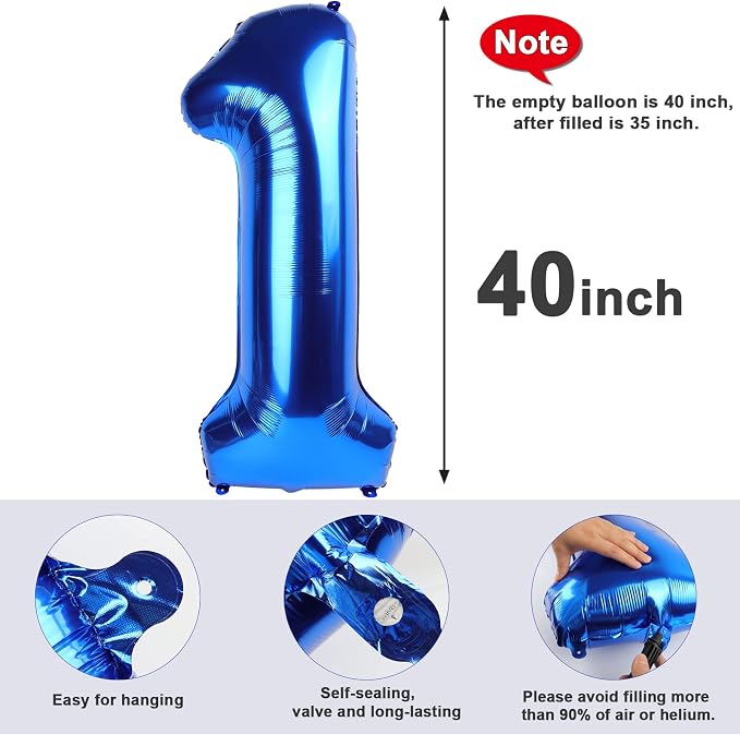 15 Balloon Numbers 40Inch for 15th Year Old Birthday Decorations, Dark Blue | - Image 8