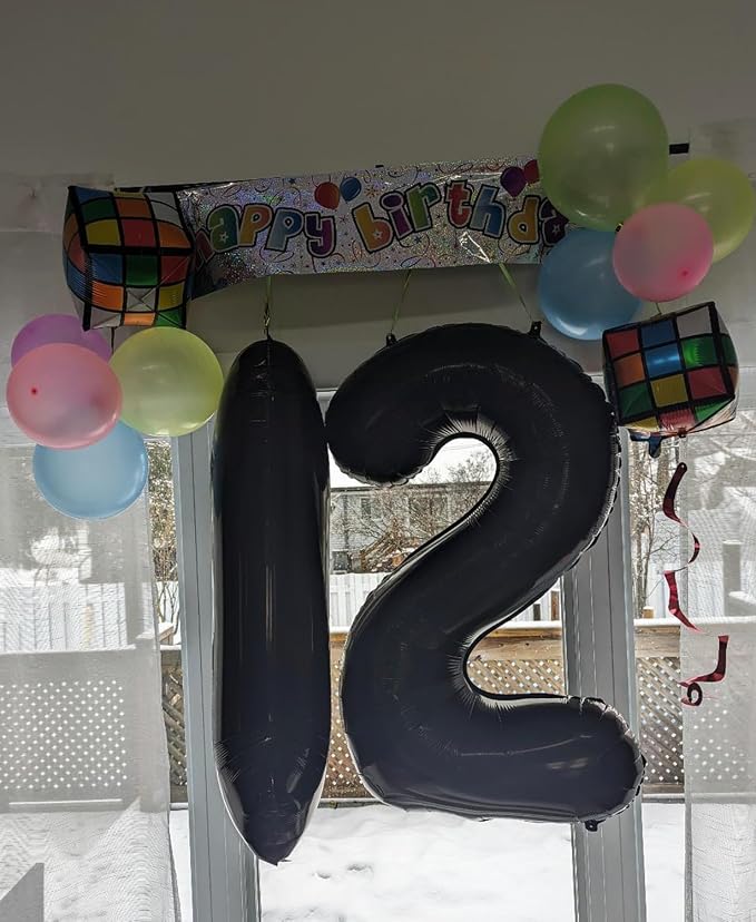 40 inch Number Balloon 0-9 Black Large Number 7 Balloons, Digital Balloons - Image 5