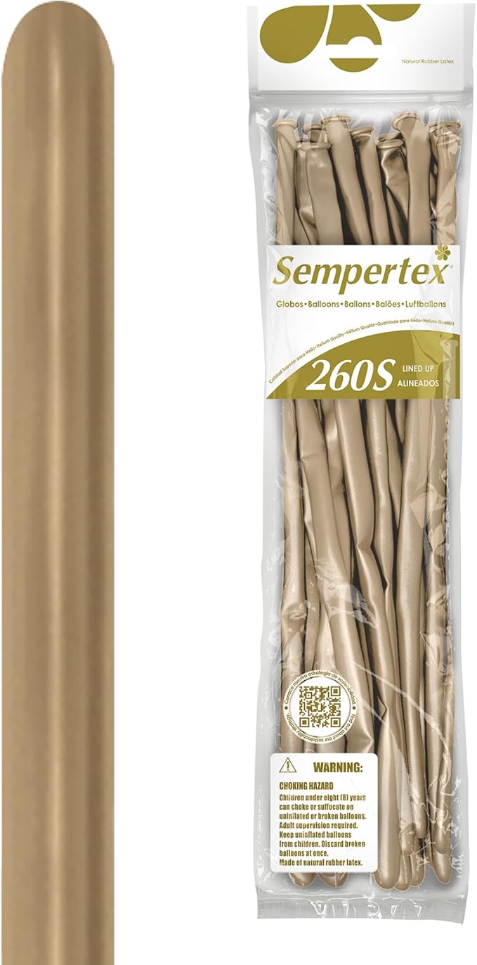 Sempertex Silk Gold Dust Balloons, Nozzles Up, thick & durable, bridal showers by Sempertex