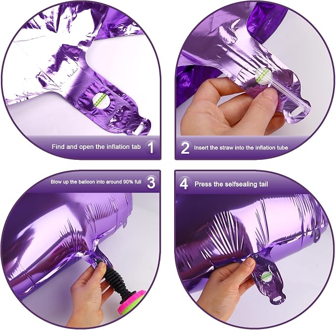 Purple Number 6 Balloon 40 inch, Balloon numbers party supplies, deco photo - Image 3