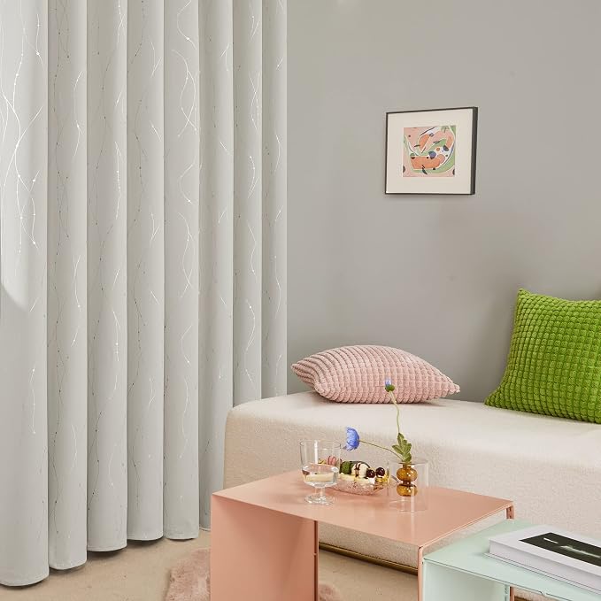Deconovo Living Room Curtains 63 Inches Long, Thermal Insulated, Room Darkening - Image 5