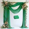 Wedding Arch Draping Fabric Backdrop 3 Panels, Emerald Green | 28.7"x20FT Sheer by Wokceer