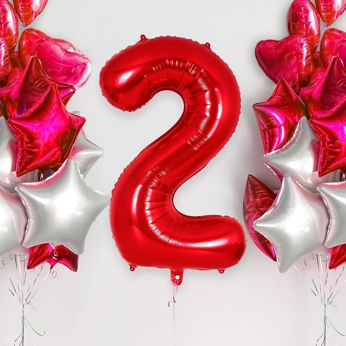 Red Number 28 Balloons, 40 Inch Big Large Foil Number Balloons, Jumbo Giant - Image 4