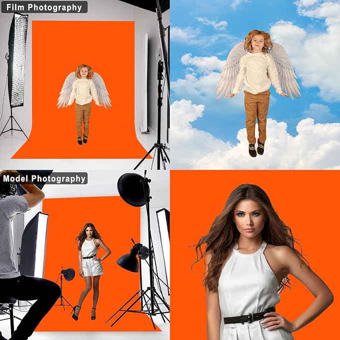 Orange Photography Backdrop for Photoshoot, 10x20 FT | Versatile Studio Photo - Image 4