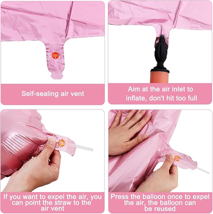 TONIFUL 40 Inch Large Pink Letter F Balloons Giant Foil Mylar Alphabet Balloon - Image 3