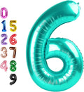 6 Balloon 40 inch Teal Blue Number Balloons by Enyeopd