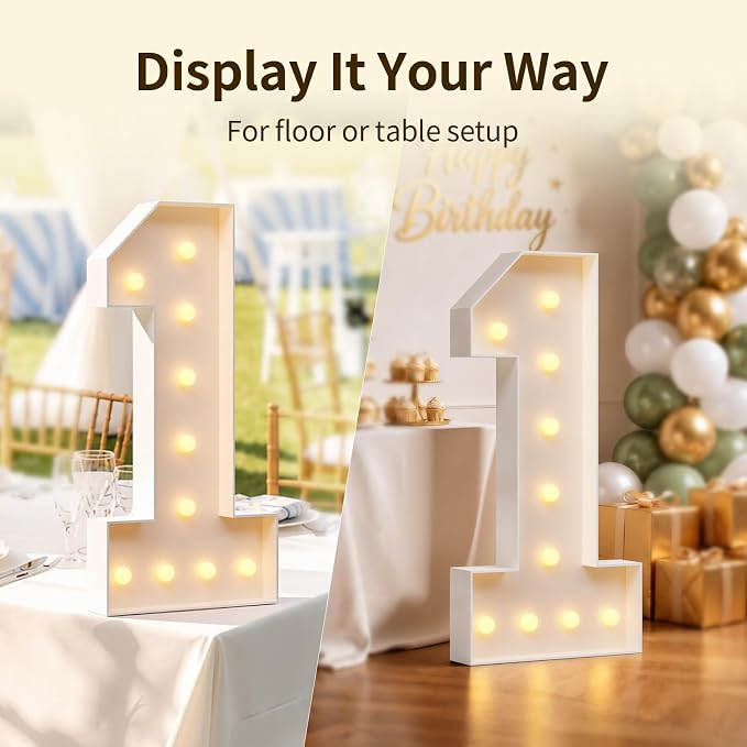 4FT Light Up Marquee Number 13 Warm White Light | Party Decor - Image 3