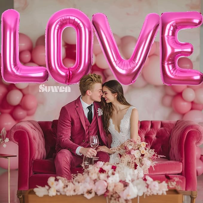 SUWEN 40 Inch Hot Pink Large Z Letter Balloons Big Foil Helium Letter A-Z | - Image 4