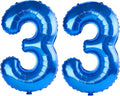 40 Inch Number 33 Balloons for 33rd Birthday Party Decorations, 0-100 Dark Blue by FOBELEC