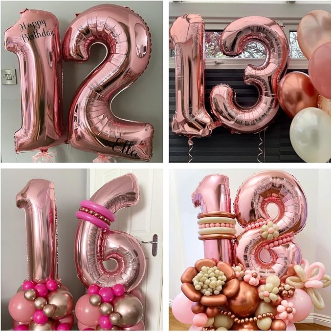 Rose Gold 15 Number Balloons, 40 Inch Big Giant Jumbo 15 or 51 Balloon Numbers - Image 6