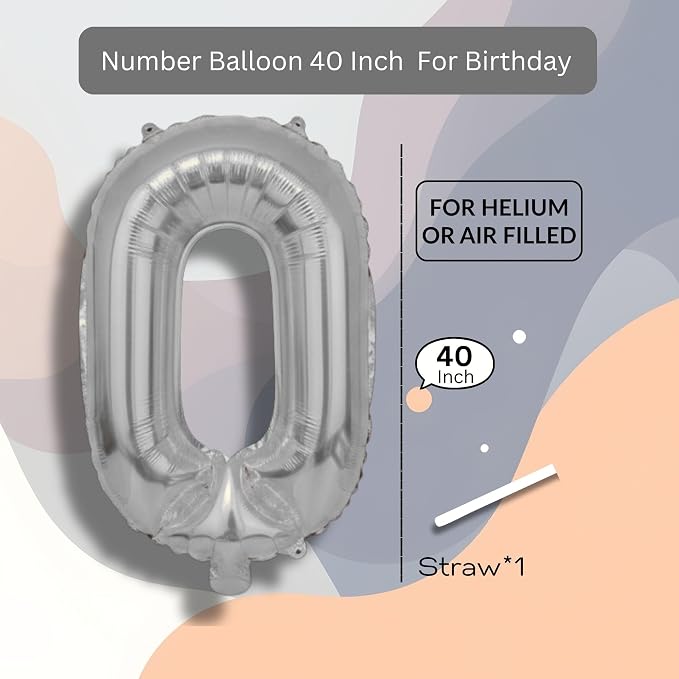 Gold Number Balloon 0 Mylar Foil Balloons 40 inch - Image 7