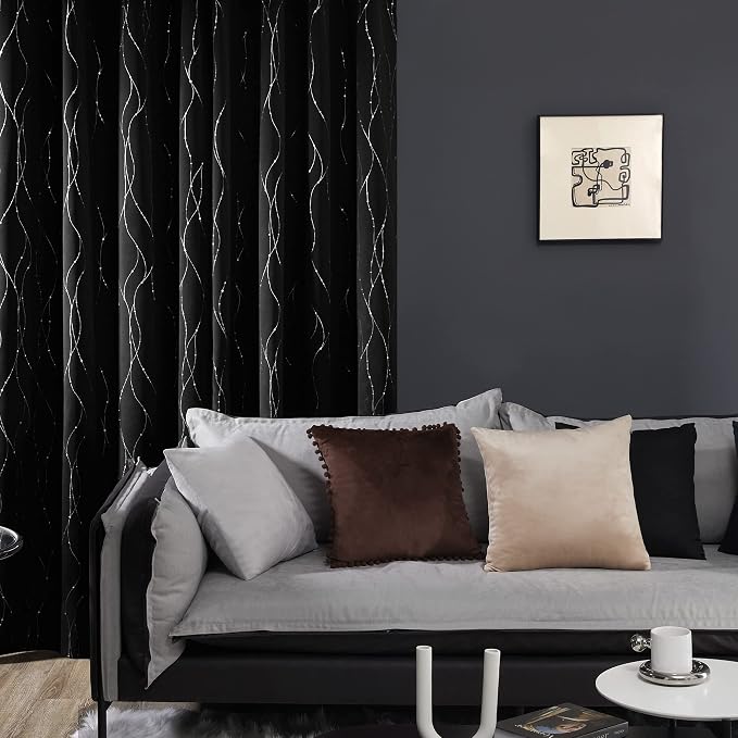 Deconovo Living Room Curtains 45 Inches Long, Thermal Insulated, Room Darkening - Image 3