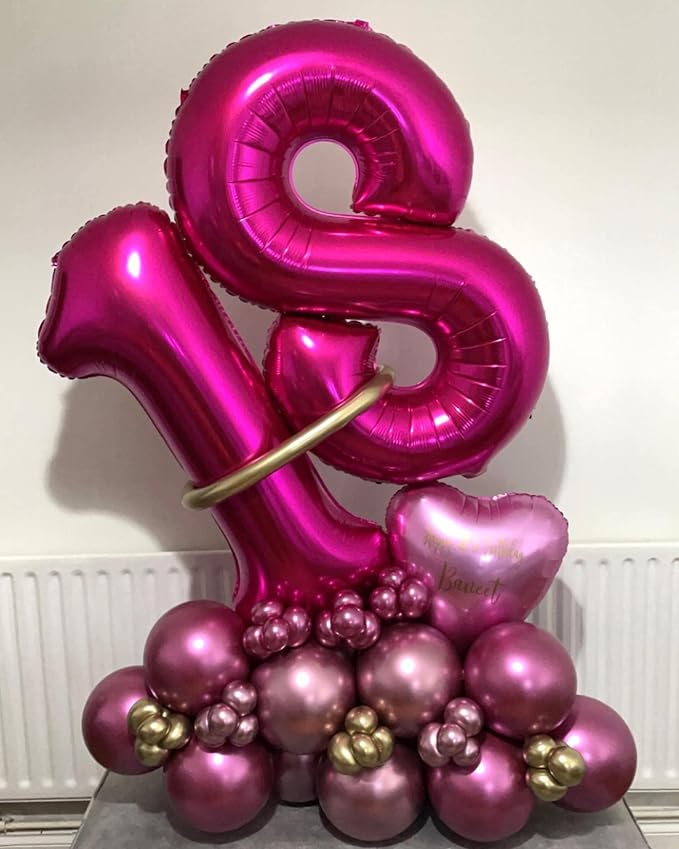 40 Inch Hot Pink 11 Balloons Giant Number 11 Balloons Hot Pink 11 Birthday - Image 4