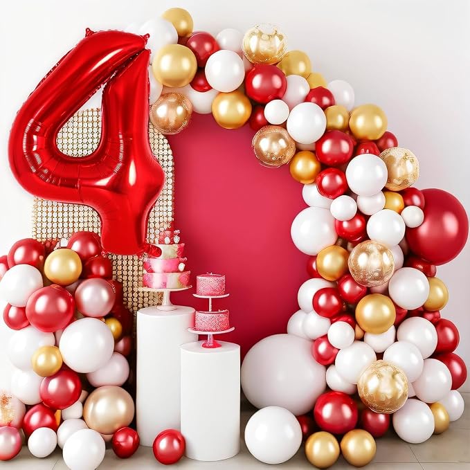Red Number 14 Balloons, 40 Inch Big Large Foil Number Balloons, Jumbo Giant - Image 3