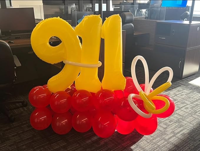 4 Balloon 40 inch Yellow Number Balloons - Image 2