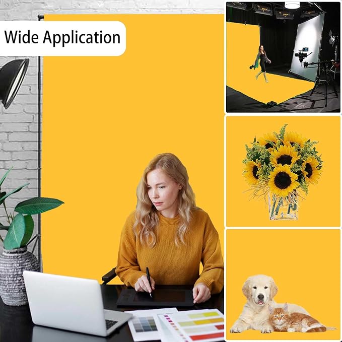 Yellow Photography Backdrop for Photoshoot, Fabric 10x20ft | Versatile Studio - Image 2