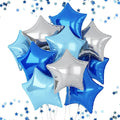 Blue Silver Star Balloons, 18 Inches Star Foil Balloons by FEYG