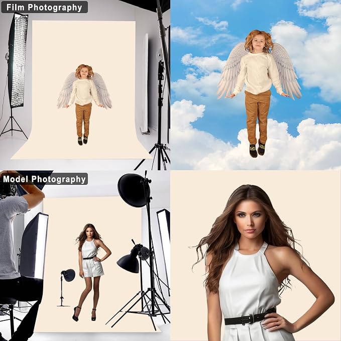 Cream Photography Backdrop for Photoshoot, 7x10 FT | Versatile Studio Photo - Image 3