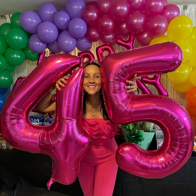 2 Balloon - Pink with Crown Birthday Number Balloons, 40 Inch Decorations | - Image 3