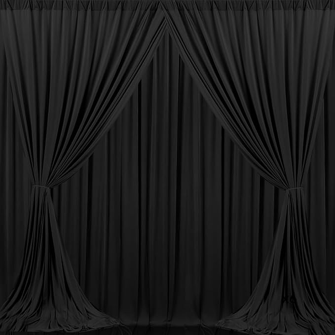 4 Panels Black Backdrop Curtain by MEETSKY