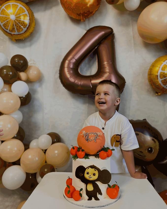 0 Balloon - Brown Birthday Number Balloons, 40 Inch Decorations Men Women | - Image 7