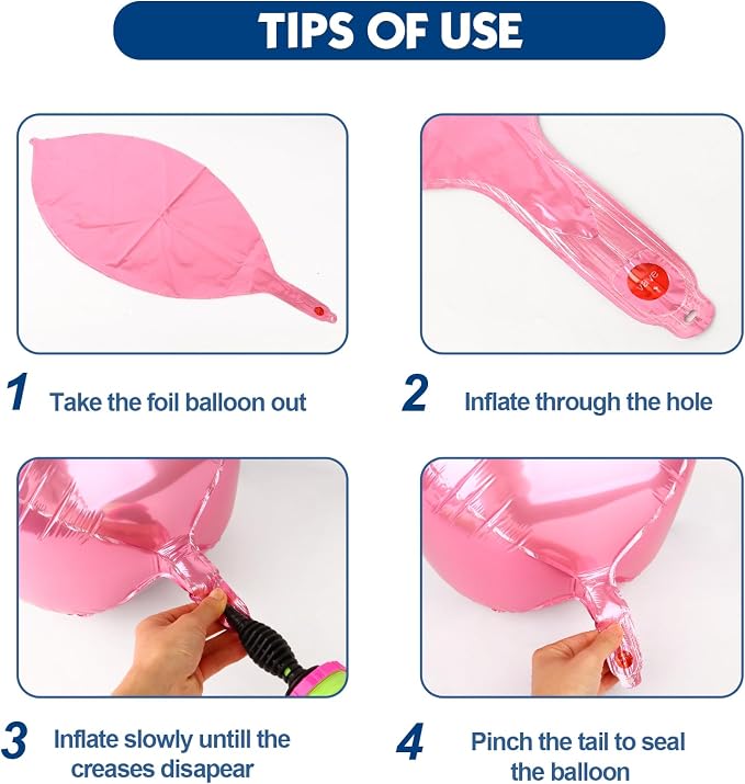 6pcs Pink Foil Balloons 22inch Round Balloons - Image 5