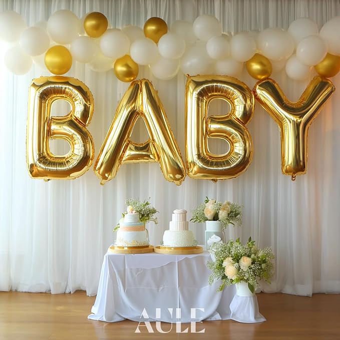 AULE 40 Inch Gold W Balloon Letter Foil A-Z Birthday Big Alphabet | Birthday - Image 4
