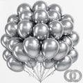 100pcs 12inch Metallic Silver Balloons by BAUANOOY