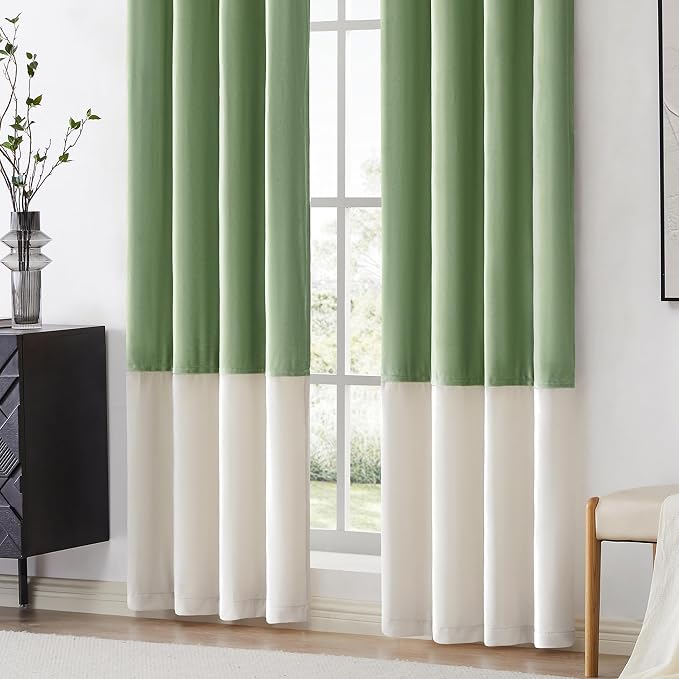 BULBUL Luxury Two Tone Velvet Curtains 96 inch - Image 4
