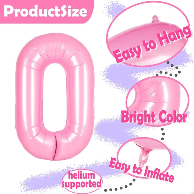 Pink 11 balloons Number Preppy Birthday Decorations - Image 3