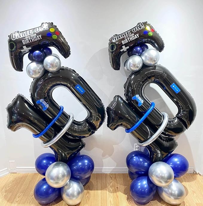 40 Inch Black 10 Number Balloons Giant 10 Balloons Black Birthday Balloons 10th - Image 3
