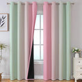 Sage Green and Pink Blackout Curtains 84 Inches Long by ESTELARTEXTILER