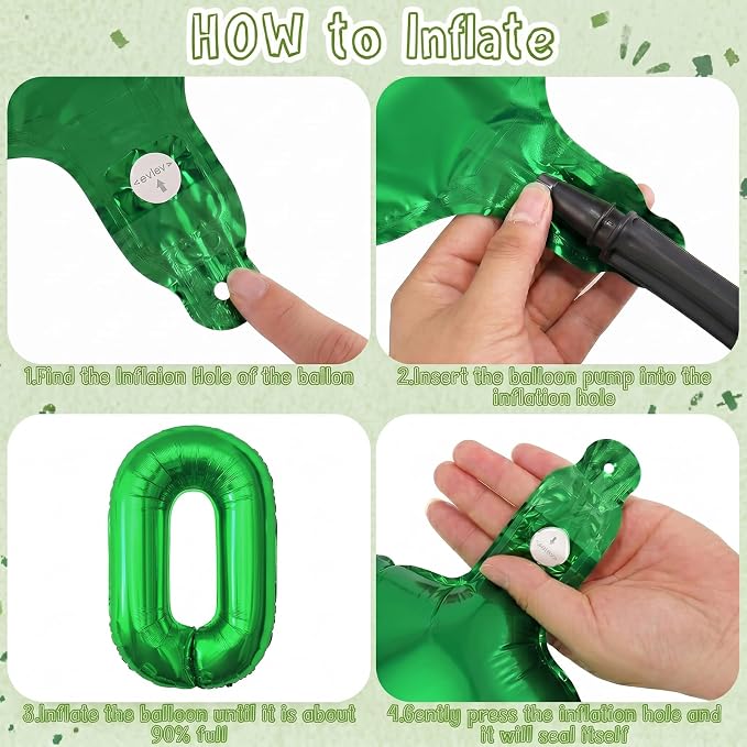 Green Number 20 Balloon 40 Inch, Shiny Foil Duo - Image 5