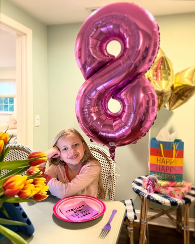 Pink Number 9 Balloon 40 Inch, 9th Birthday Party Decorations Men Women | Foil - Image 8