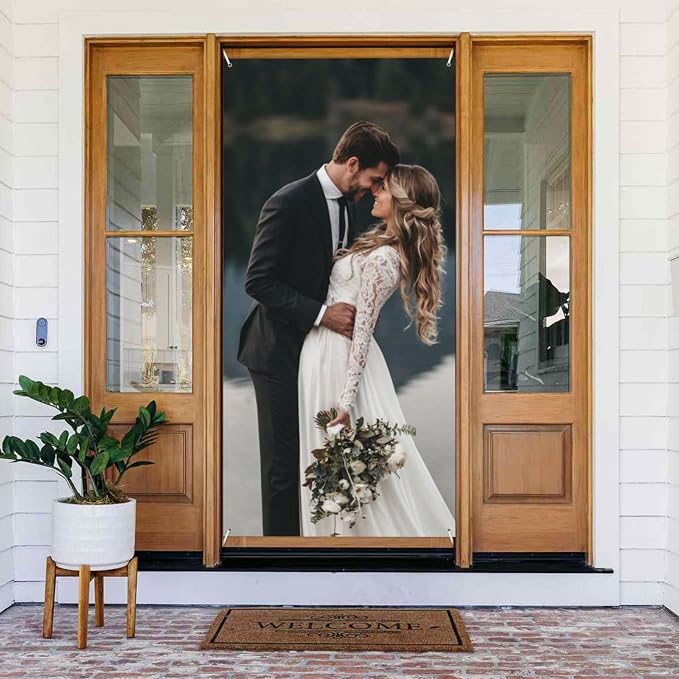 Custom Door Cover Banner, Pictures Text Logo, 35.4x72.8 Inch, Indoor Outdoor - Image 2