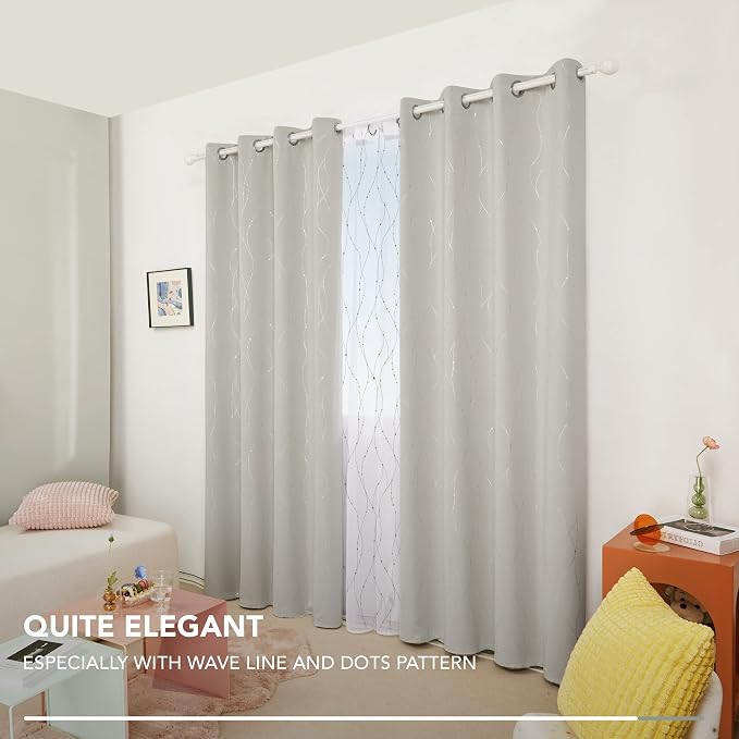 Deconovo Living Room Curtains 95 Inches Long, Thermal Insulated, Room Darkening - Image 7