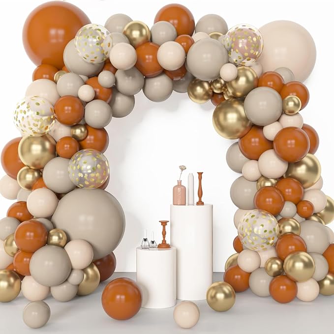 Archloon 156pcs Burnt Orange Balloon Garland Arch Kit, Different Sizes 18 12 10 - Image 5