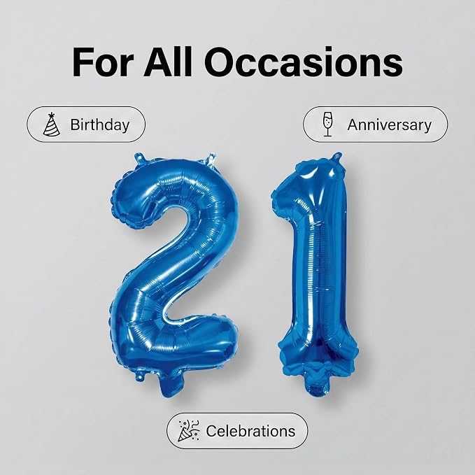 16 Inch Foil Mylar Number Balloons 0-9 - Image 4