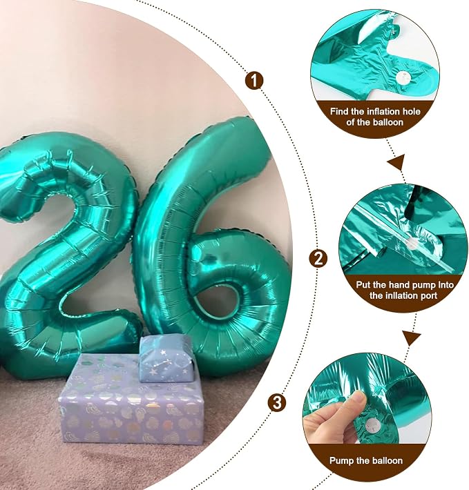 Number Balloons 8 Balloon 40 inch Teal Blue - Image 6