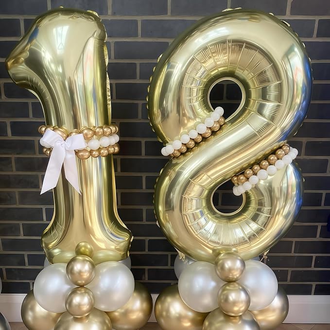 Champagne Gold 11 Balloon, 40 Inch Light Gold Number 11 Balloon Big Foil Mylar - Image 3