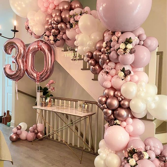 PartyWoo Dusty Pink Balloons 101pcs Lilac Pink Color 12 Inch | Balloons - Image 9