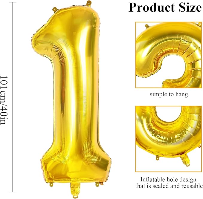 Number 19 Balloons for 19th Birthday Party Decorations, 0-100 Large No.19 - Image 2