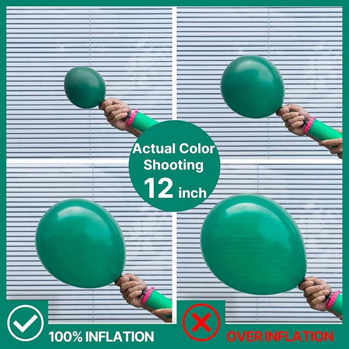PartyWoo Dark Green Balloons 140pcs Emerald Hunter Forest Green Boho Color | - Image 3