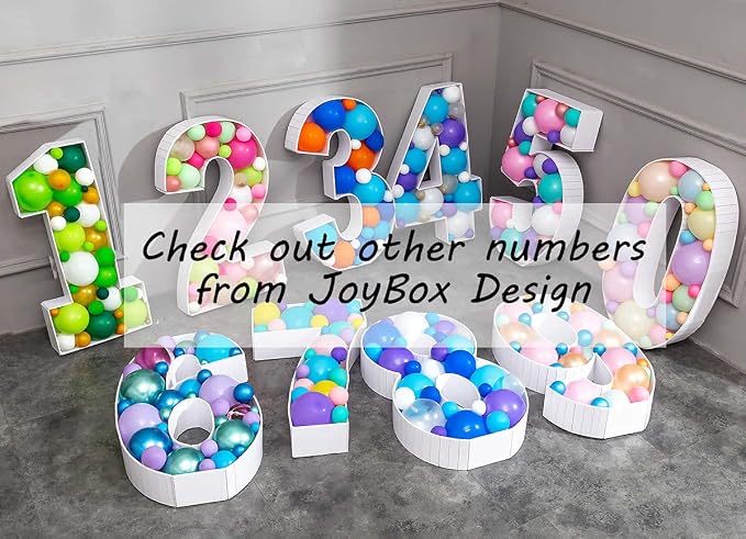 Mosaic Balloons Frame Numbers 0 Pre-Cut Large Foam Board Sign Cut-out - Image 5
