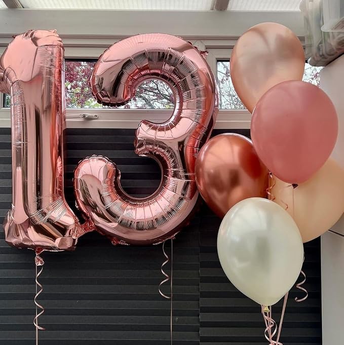 Rose Gold 5 Number Balloons, 40 Inch Big 5 Balloon Numbers Rose Gold 5 Foil - Image 6