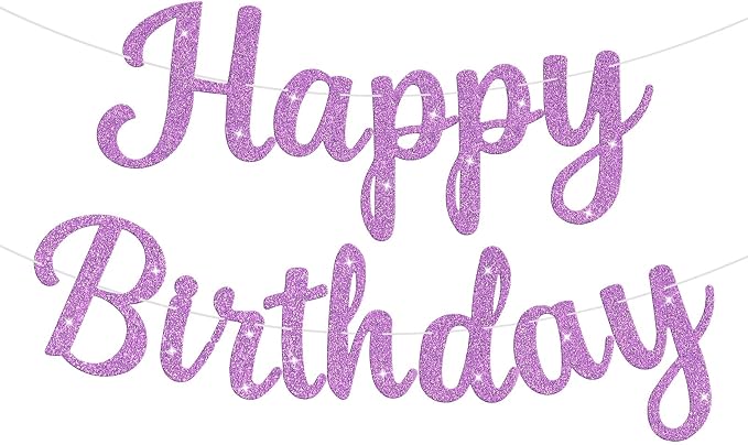 Glitter Happy Birthday Banner Sign Birthday Garland Wall Door Banners Flag by Unknown
