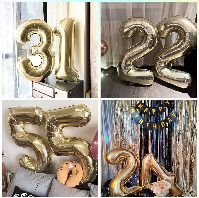 Light Gold 23 Number Balloons 40 Inch White Gold Giant 32 Foil Mylar Helium | - Image 7