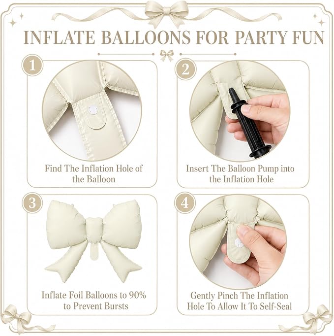 8Pcs Pink White Bow Foil Balloons, 21Inch Pink and White Bow Shaped Balloons - Image 7