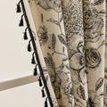 F-CHU Boho Curtains for Living Room 96 Inch Length French Country Floral Drapes by F-CHU